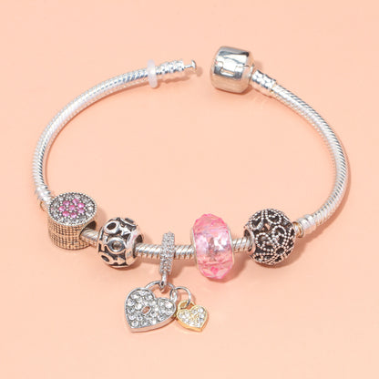 Rose Gold Petal Zircon Bracelet(18cm) V1132-NSSL12-18