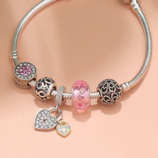 Rose Gold Petal Zircon Bracelet(20cm) V1132-NSSL12-20