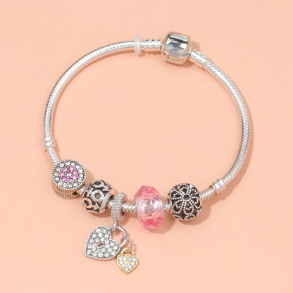 Rose Gold Petal Zircon Bracelet(20cm) V1132-NSSL12-20