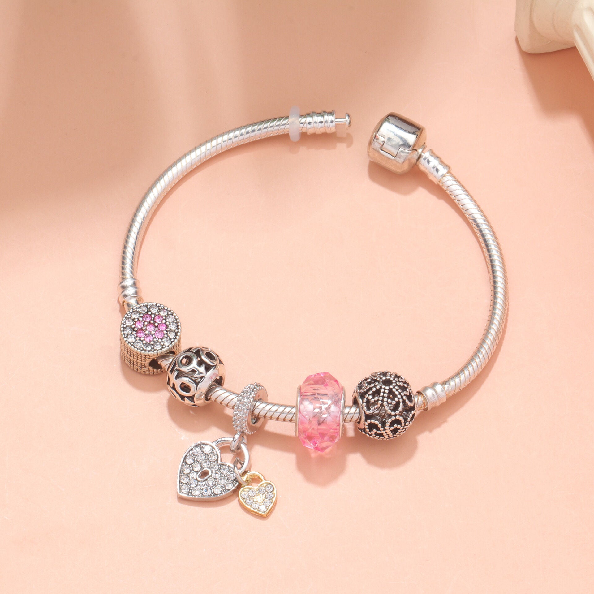 Rose Gold Petal Zircon Bracelet(20cm) V1132-NSSL12-20