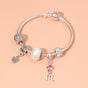 Constellation Heart Crystal Charm Bracelet(silver-toned,17cm) V1132-NSSL13-17
