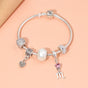 Constellation Heart Crystal Charm Bracelet(silver-toned,18cm) V1132-NSSL13-18