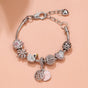 Hollow Crystal-Encrusted Swan Crown Flower Heart Bracelet(silver,19cm) V1132-NSSL17-SILVER-19
