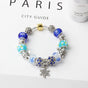 Christmas Snowman & Pine Tree Bead Bracelet with Snowflake Pendant Bracelet(20cm) V1132-NSSL20-20