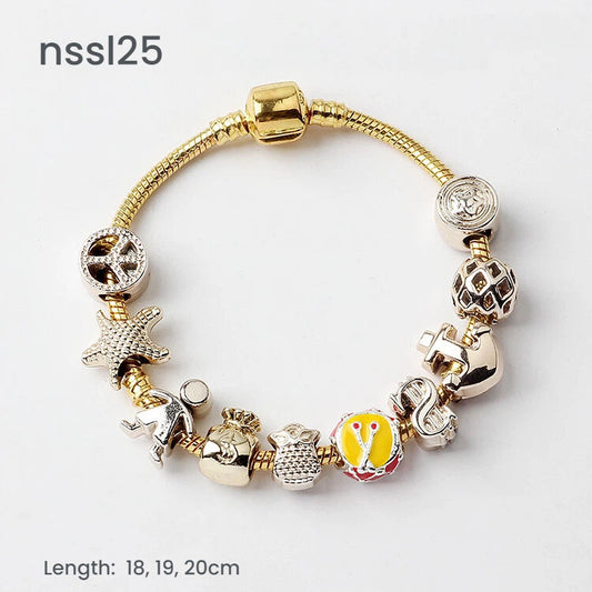10 Styles Charm Bracelets Set: Colorful Alloy & Glass Beaded Bracelets,Buy 2 for Better Price(double) V1132-NSSL27-DOUBLE