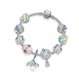 Sky-themed Heart Wreath Rainbow Pendant Alloy Bracelet(18cm) V1132-NSSL29-18