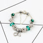 Charm Bracelet with Tortoise, Heart, Clover Pendant(Green,20cm) V1132-NSSL3-GREEN-20