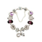 Charm Bracelet with Tortoise, Heart, Clover Pendant(Purple,19cm) V1132-NSSL3-PURPLE-19