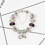 Charm Bracelet with Tortoise, Heart, Clover Pendant(Purple,20cm) V1132-NSSL3-PURPLE-20