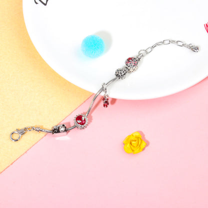 Cartoon Punk Spider-Man Themed Rhinestone Bracele(21cm) V1132-NSSL45-21