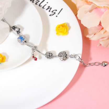 Cartoon Punk Spider-Man Themed Rhinestone Bracele(21cm) V1132-NSSL45-21
