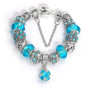 Ethnic Crystal Bead DIY Bracelet blue Alloy Electroplated Big Bead Bracelet(17cm) V1132-NSSL69-BLUE-17