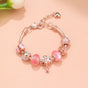 Rose Gold Beaded Bracelet with Floral & Zircon Accents(16cm) V1132-NSSL7-16