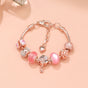 Rose Gold Beaded Bracelet with Floral & Zircon Accents(20cm) V1132-NSSL7-20