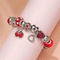 Charm Bracelet with Butterfly & Crystal Heart, Zinc Alloy(red,17cm) V1132-NSSL8-17