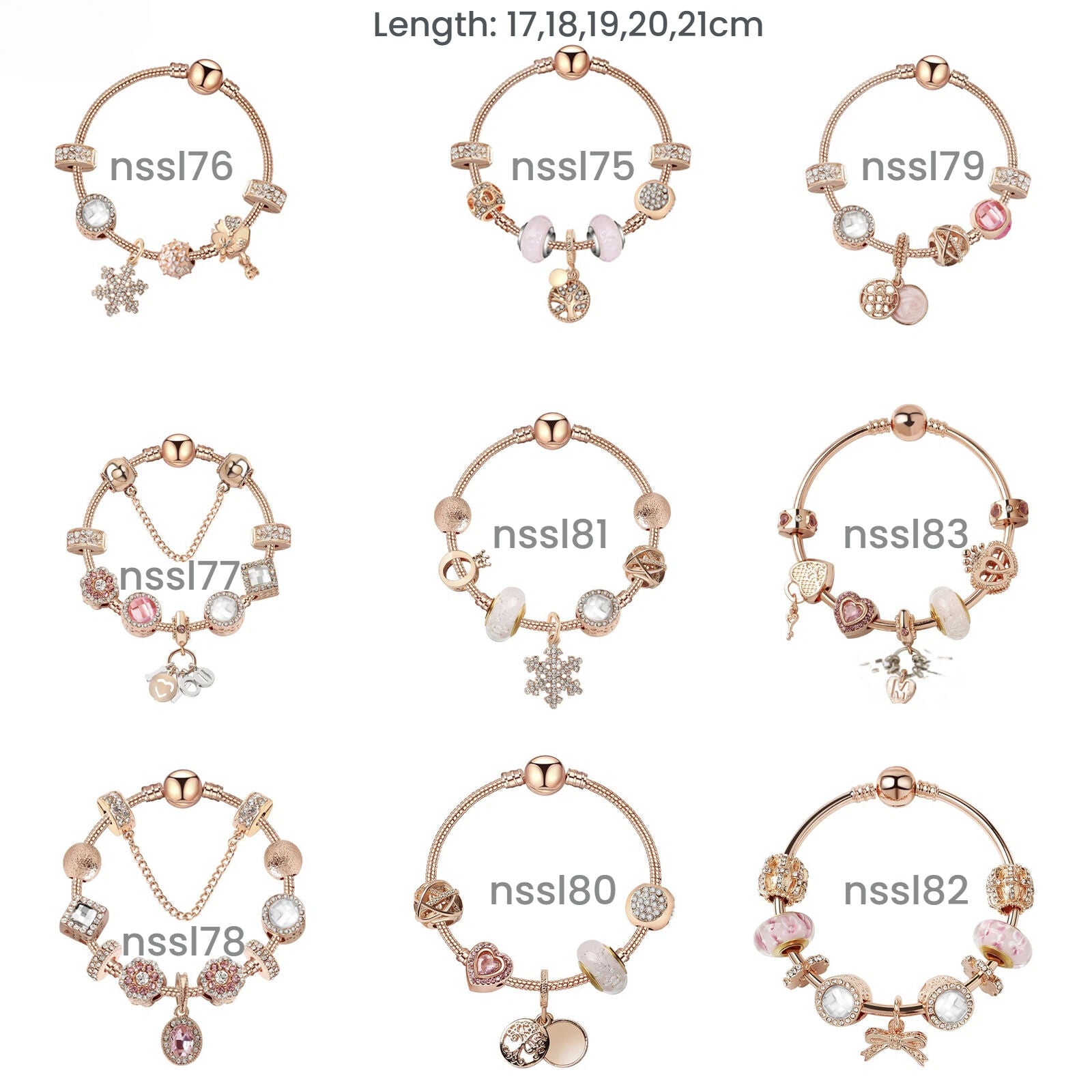Charm Bracelets Mix & Match Offer - 11 Styles, Luxury & Vintage, Discount on 2(double) V1132-NSSL84-DOUBLE