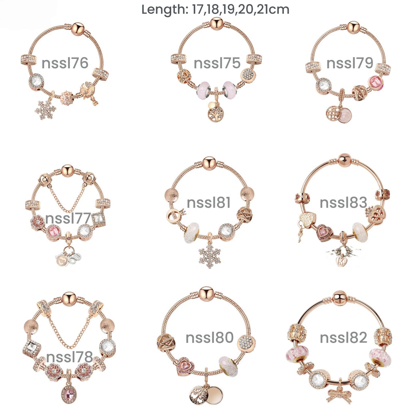 Charm Bracelets Mix & Match Offer - 11 Styles, Luxury & Vintage, Discount on 3(triple) V1132-NSSL84-TRIPLE