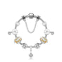 Clover Pendant Bracelet: Alloy, Zircon & Resin with Bright, Sweet Style(21cm) V1132-NSSL85-21