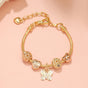 Hollow Beads Butterfly Heart Charm Bracele(yellow,18cm) V1132-NSSL9-YELLOW-18