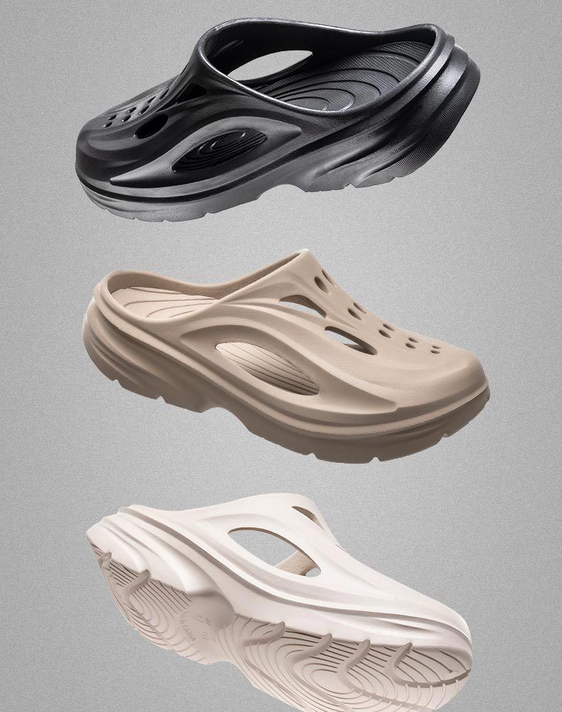 Men's Summer EVA Crocs with 3 Color Options - Breathable, Non-Slip, Comfortable Beach & Casual V1132-NSTTX2-KHAKI-39-40