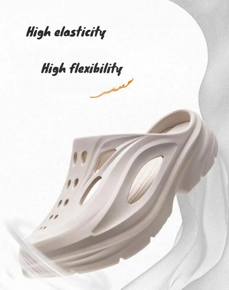 Men's Summer EVA Crocs with 3 Color Options - Breathable, Non-Slip, Comfortable Beach & Casual V1132-NSTTX2-KHAKI-39-40