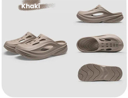 Men's Summer EVA Crocs with 3 Color Options - Breathable, Non-Slip, Comfortable Beach & Casual V1132-NSTTX2-KHAKI-41-42