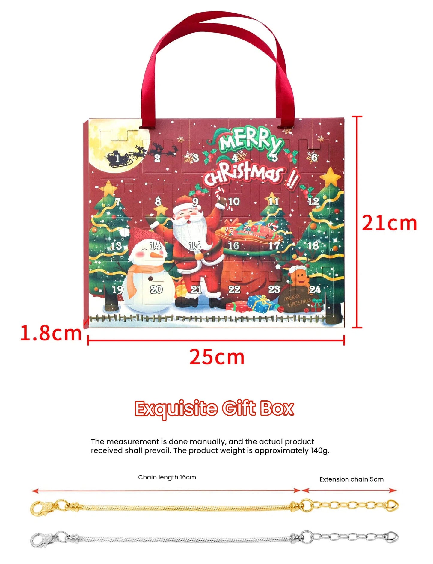 Christmas DIY Jewelry & Craft Advent Calendar(M-12,25*21*1.8) V1132-SDLW1-M-12