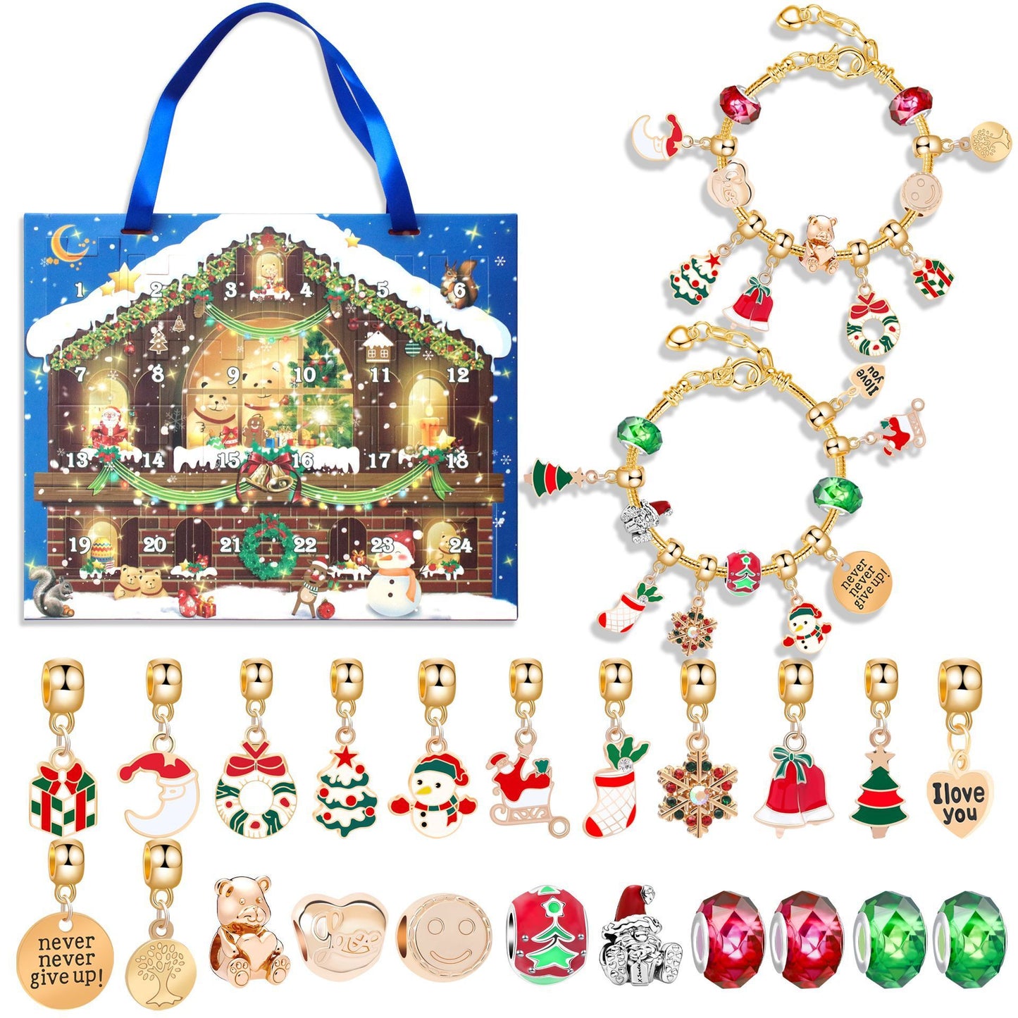 Christmas DIY Jewelry & Craft Advent Calendar(M-13,25*21*1.8) V1132-SDLW1-M-13