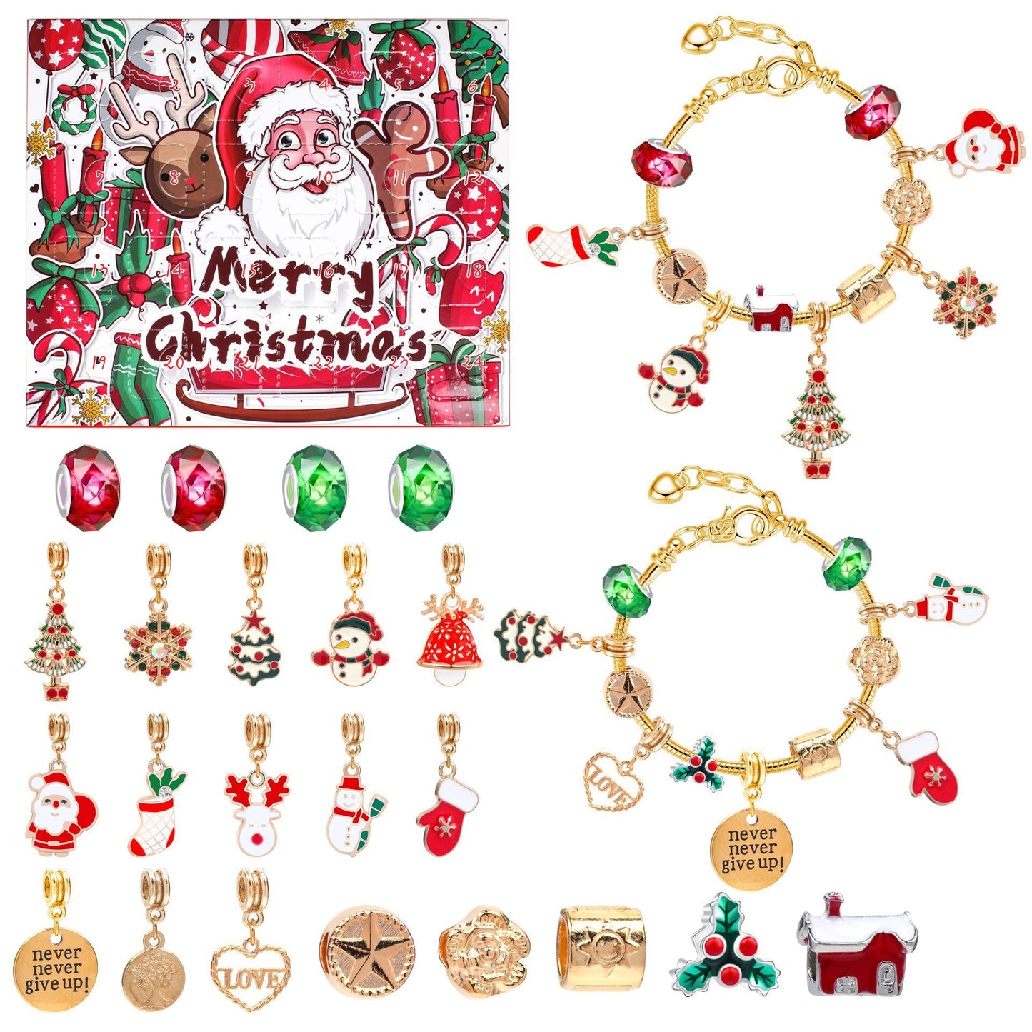 Christmas DIY Jewelry & Craft Advent Calendar(M-14-Bell Version,20*17*1.1) V1132-SDLW1-M-14-BELL