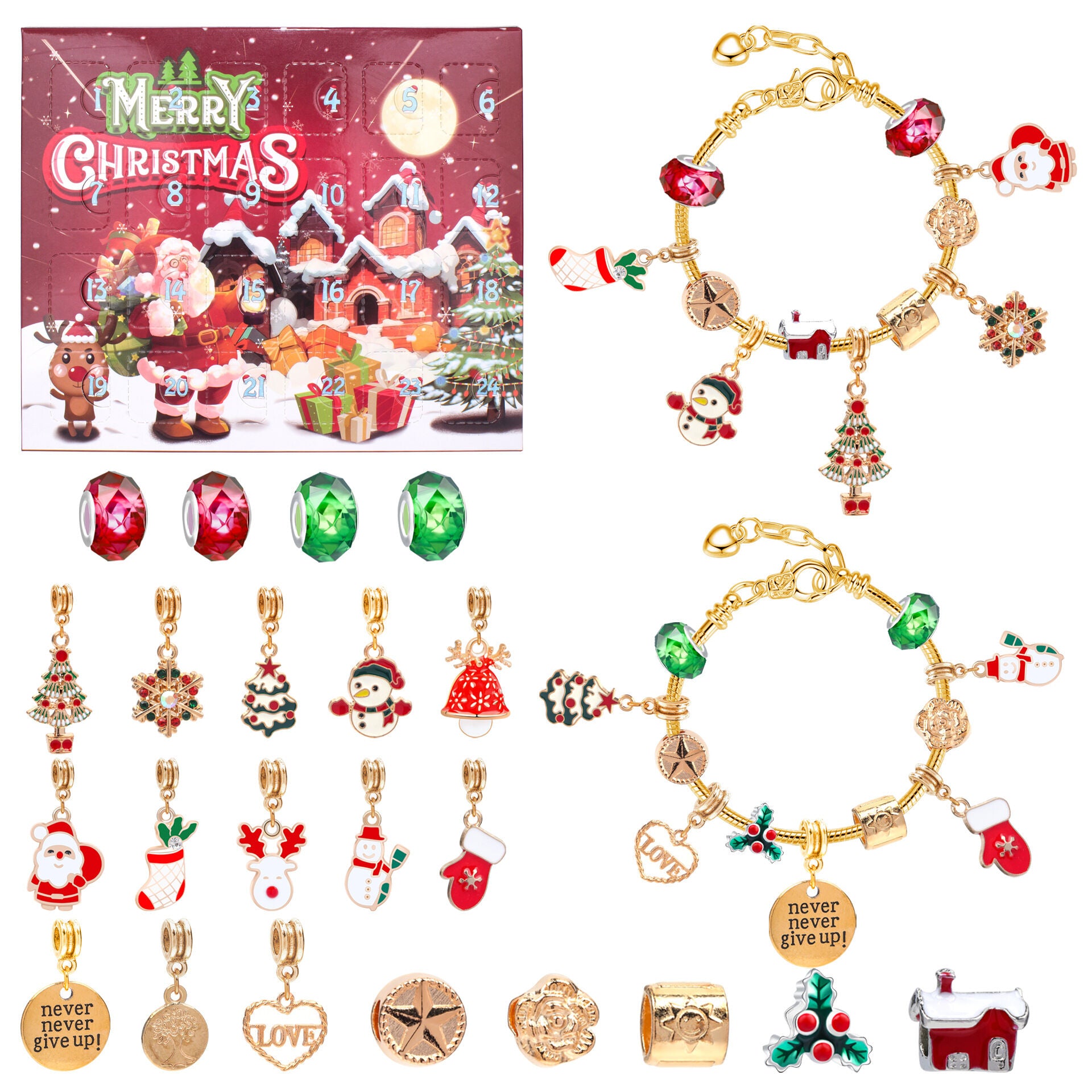 Christmas DIY Jewelry & Craft Advent Calendar(M-14H,20*17*1.1) V1132-SDLW1-M-14H