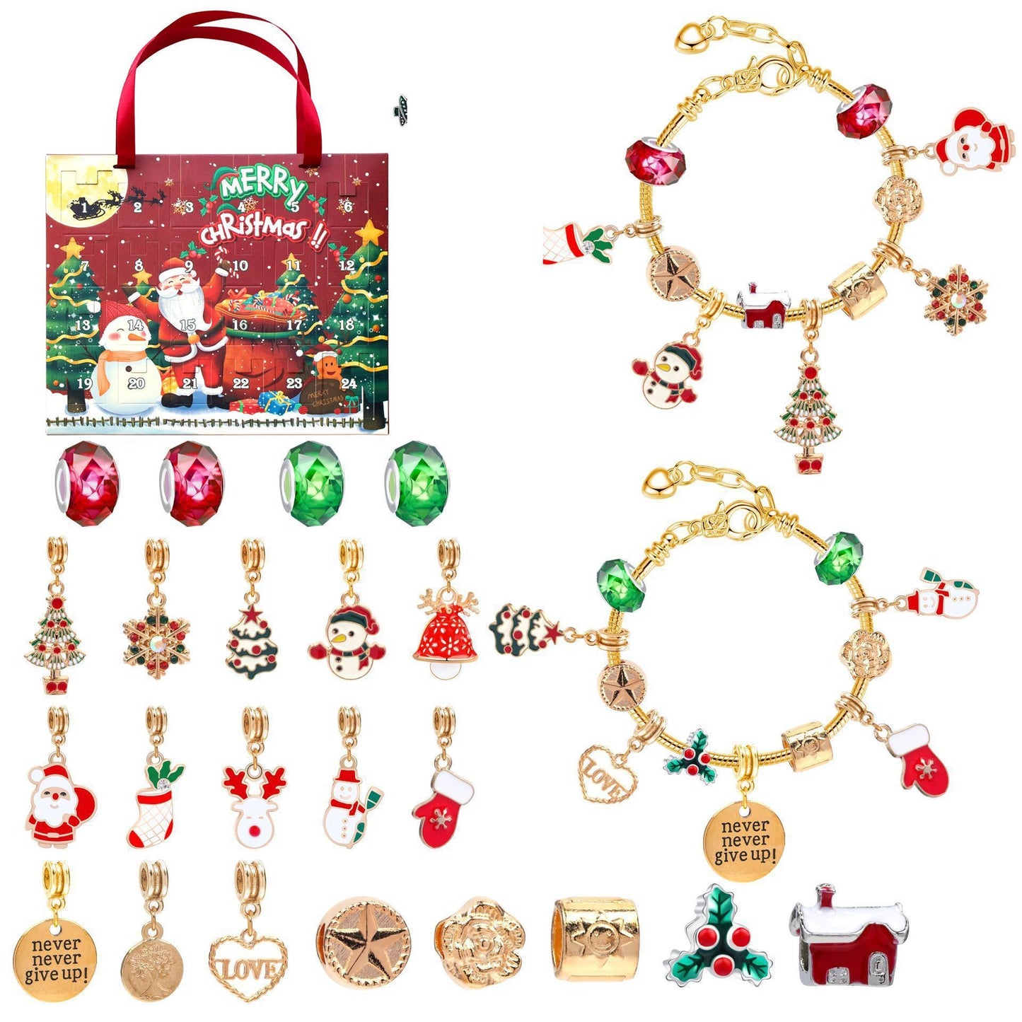 Christmas DIY Jewelry & Craft Advent Calendar(M-14ST,20*17*1.1) V1132-SDLW1-M-14ST