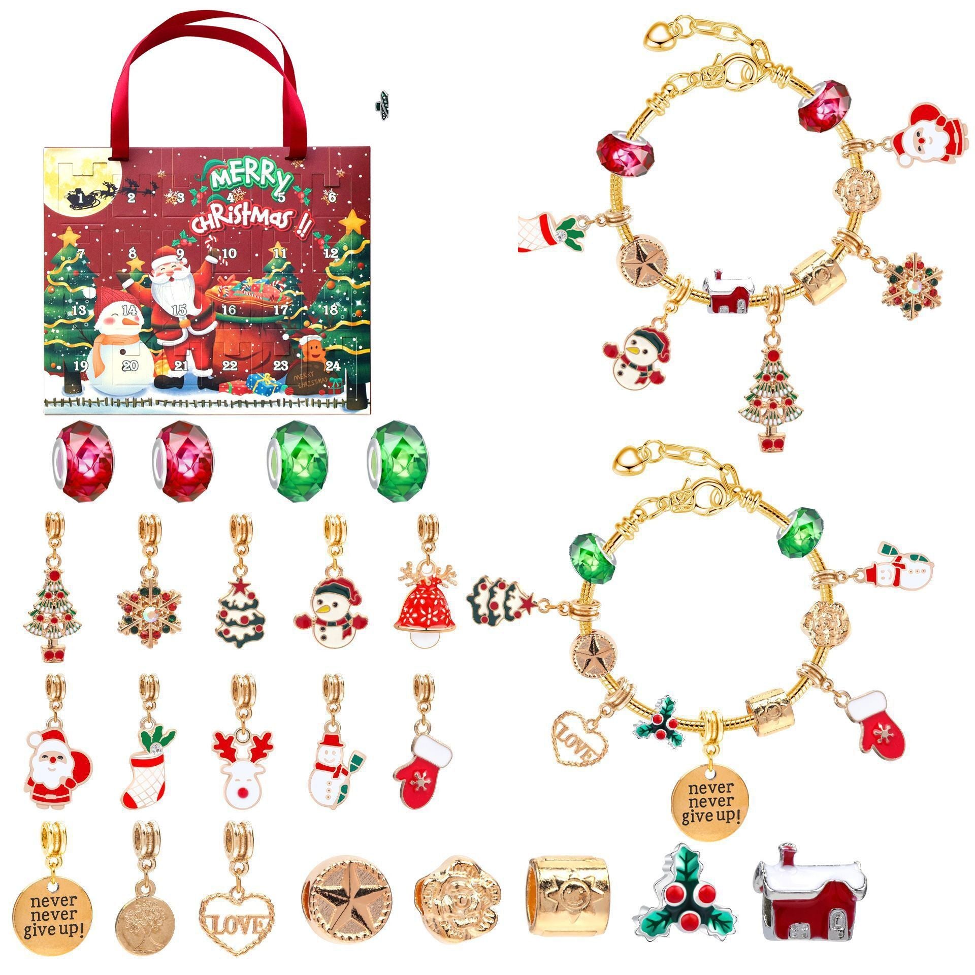 Christmas DIY Jewelry & Craft Advent Calendar(M-14ST,20*17*1.1) V1132-SDLW1-M-14ST