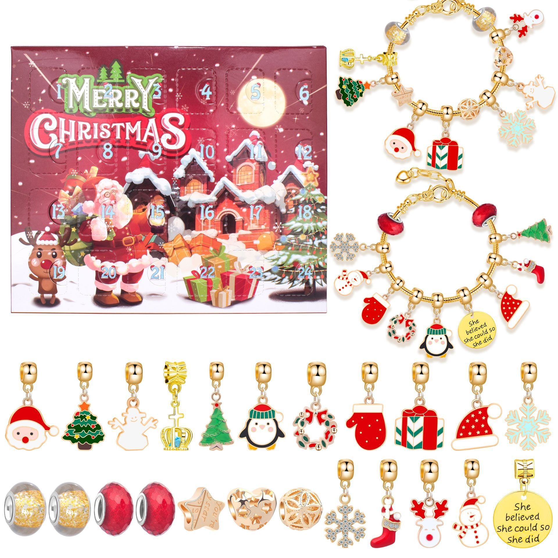 Christmas DIY Jewelry & Craft Advent Calendar(M-17H,20*17*1.1) V1132-SDLW1-M-17H