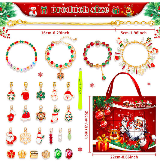 Christmas DIY Jewelry & Craft Advent Calendar for Kids - Fun Festive Toys with Santa, Tree & More(20*22*2cm) V1132-SDLW1-M-18