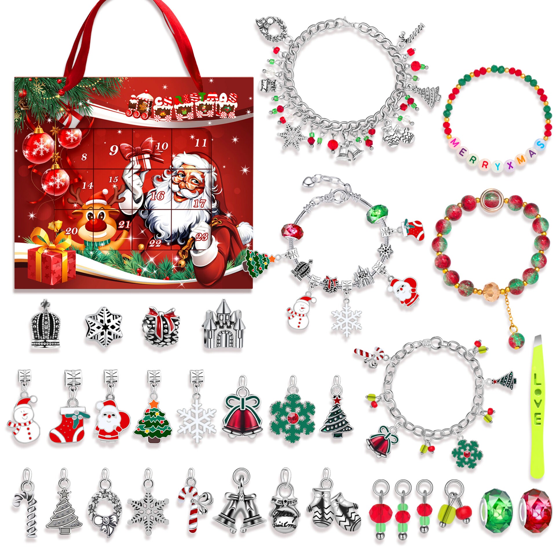 Christmas DIY Jewelry & Craft Advent Calendar(M-22,22*20*2cm) V1132-SDLW1-M-22