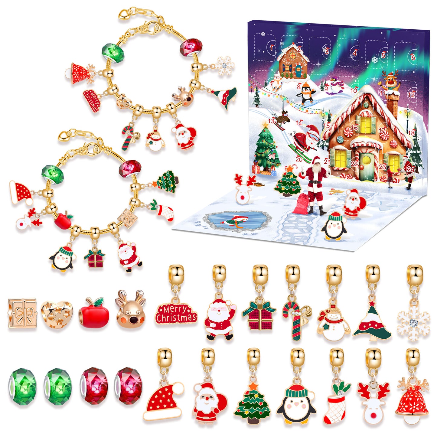 Christmas DIY Jewelry & Craft Advent Calendar(M-23,20*17*1.3cm) V1132-SDLW1-M-23