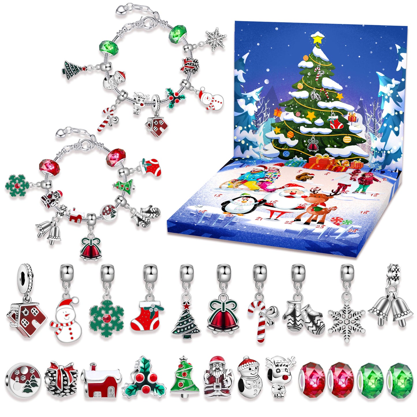 Christmas DIY Jewelry & Craft Advent Calendar(M-24,20*17*1.3cm) V1132-SDLW1-M-24