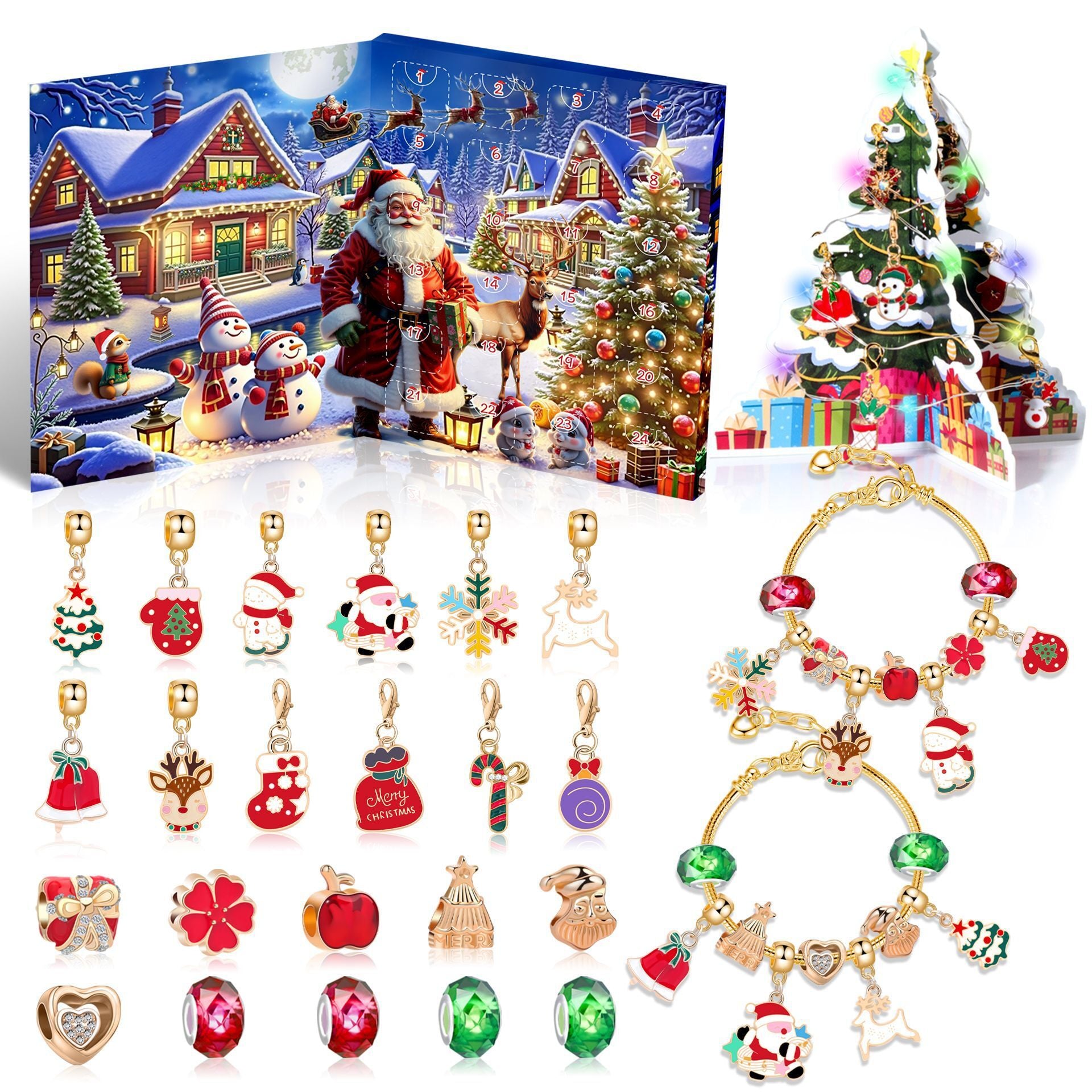 Christmas DIY Jewelry & Craft Advent Calendar(M-30,20*17*1.3cm) V1132-SDLW1-M-30