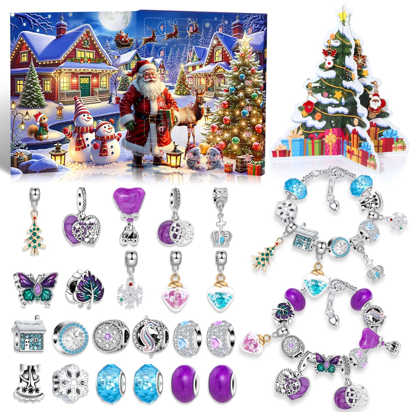 Christmas DIY Jewelry & Craft Advent Calendar(M-34,20*17*1.3cm) V1132-SDLW1-M-34