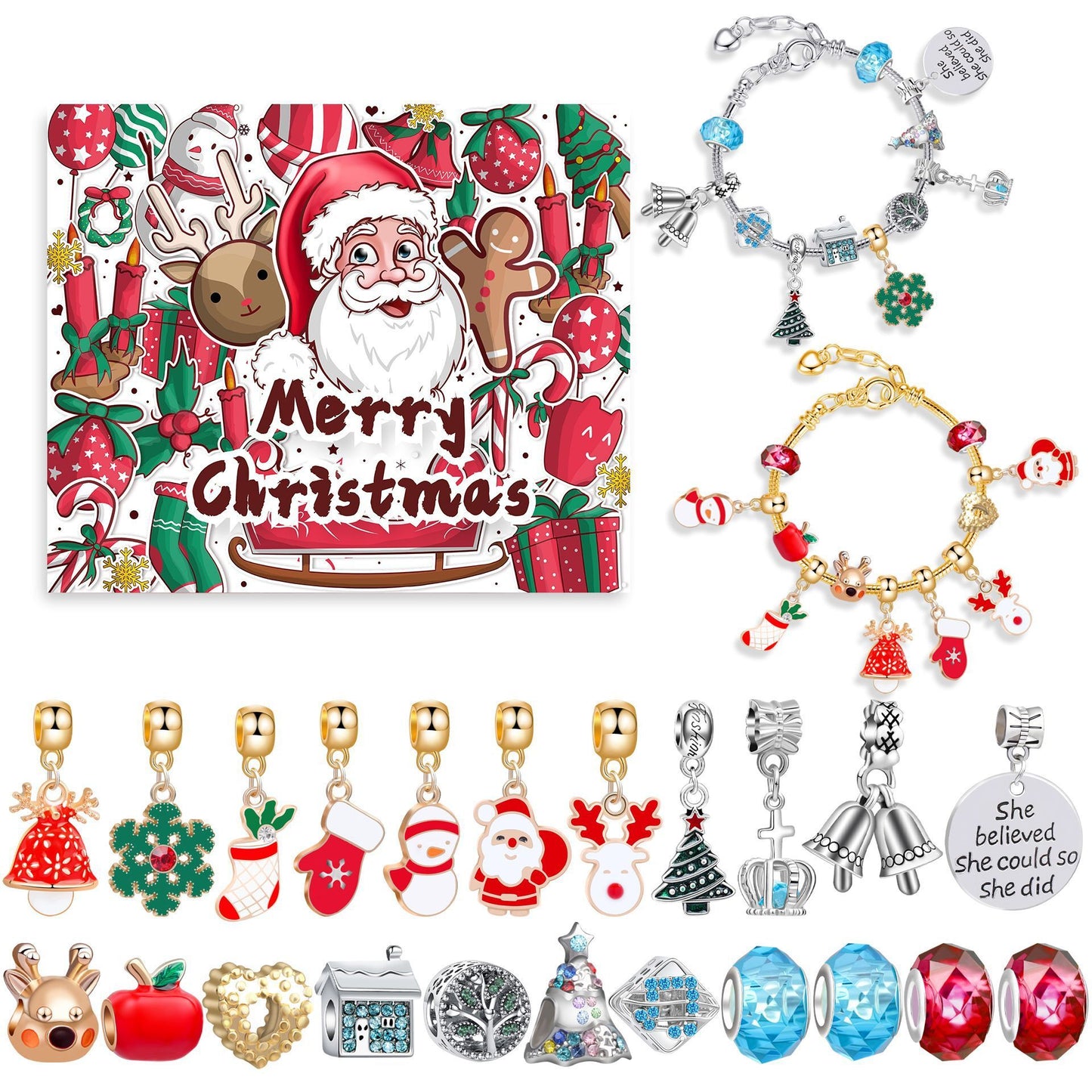 Christmas DIY Jewelry & Craft Advent Calendar(Christmas Starry Night,20*17*1.1) V1132-SDLW1-NIGHT
