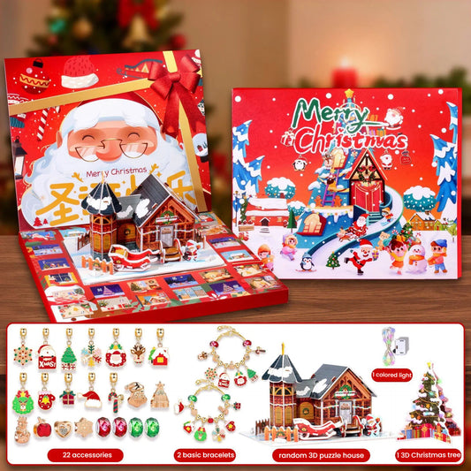 Christmas DIY Jewelry & Craft Advent Calendar(-planes-3D-Puzzle,33*27.5*2cm) V1132-SDLW1-PLANES-3D-PUZZLE