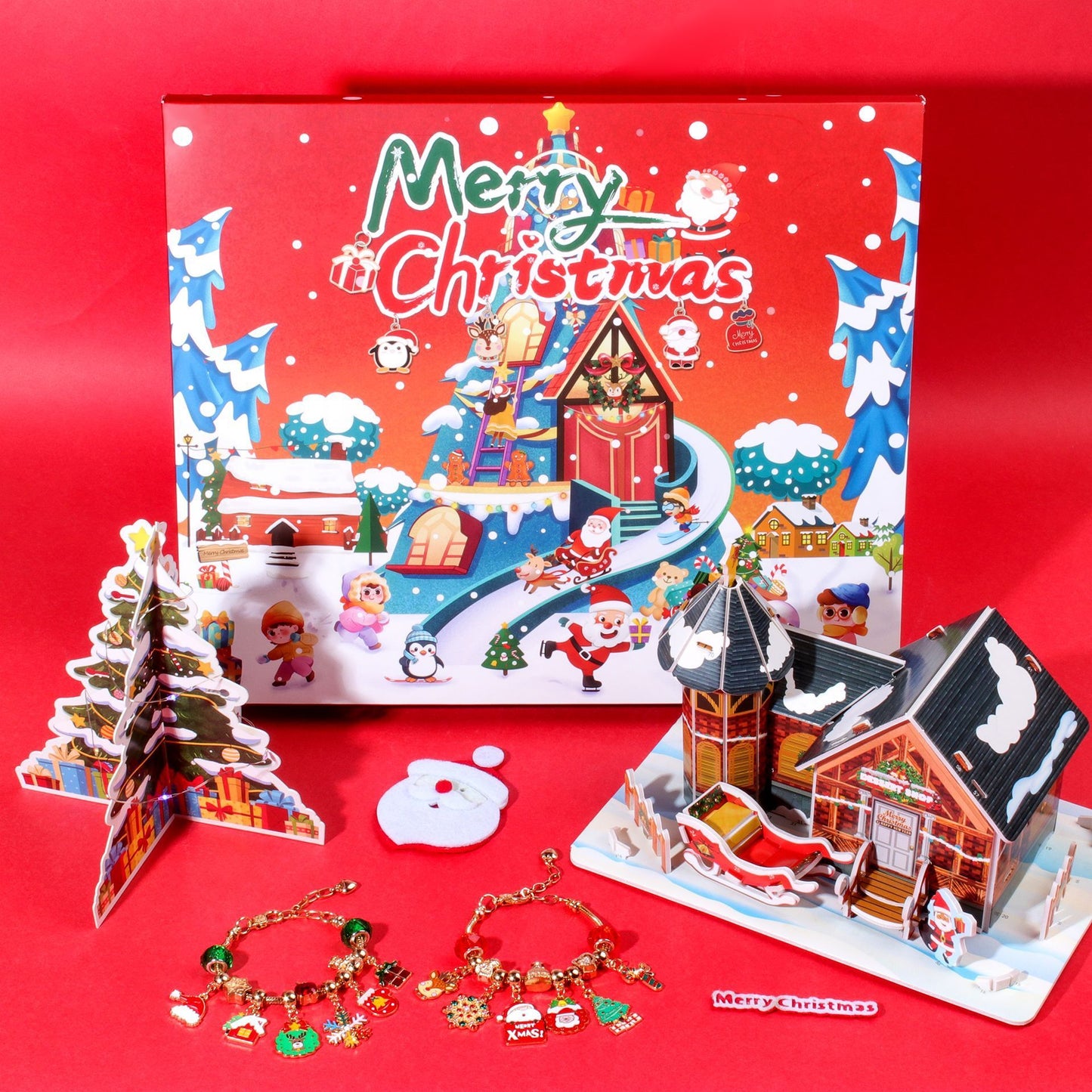 Christmas DIY Jewelry & Craft Advent Calendar(-planes-3D-Puzzle,33*27.5*2cm) V1132-SDLW1-PLANES-3D-PUZZLE