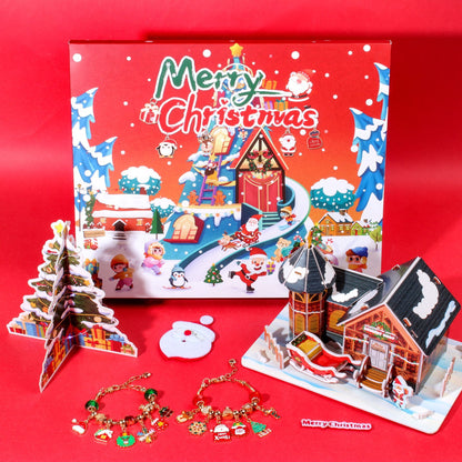 Christmas DIY Jewelry & Craft Advent Calendar(-planes-3D-Puzzle,33*27.5*2cm) V1132-SDLW1-PLANES-3D-PUZZLE