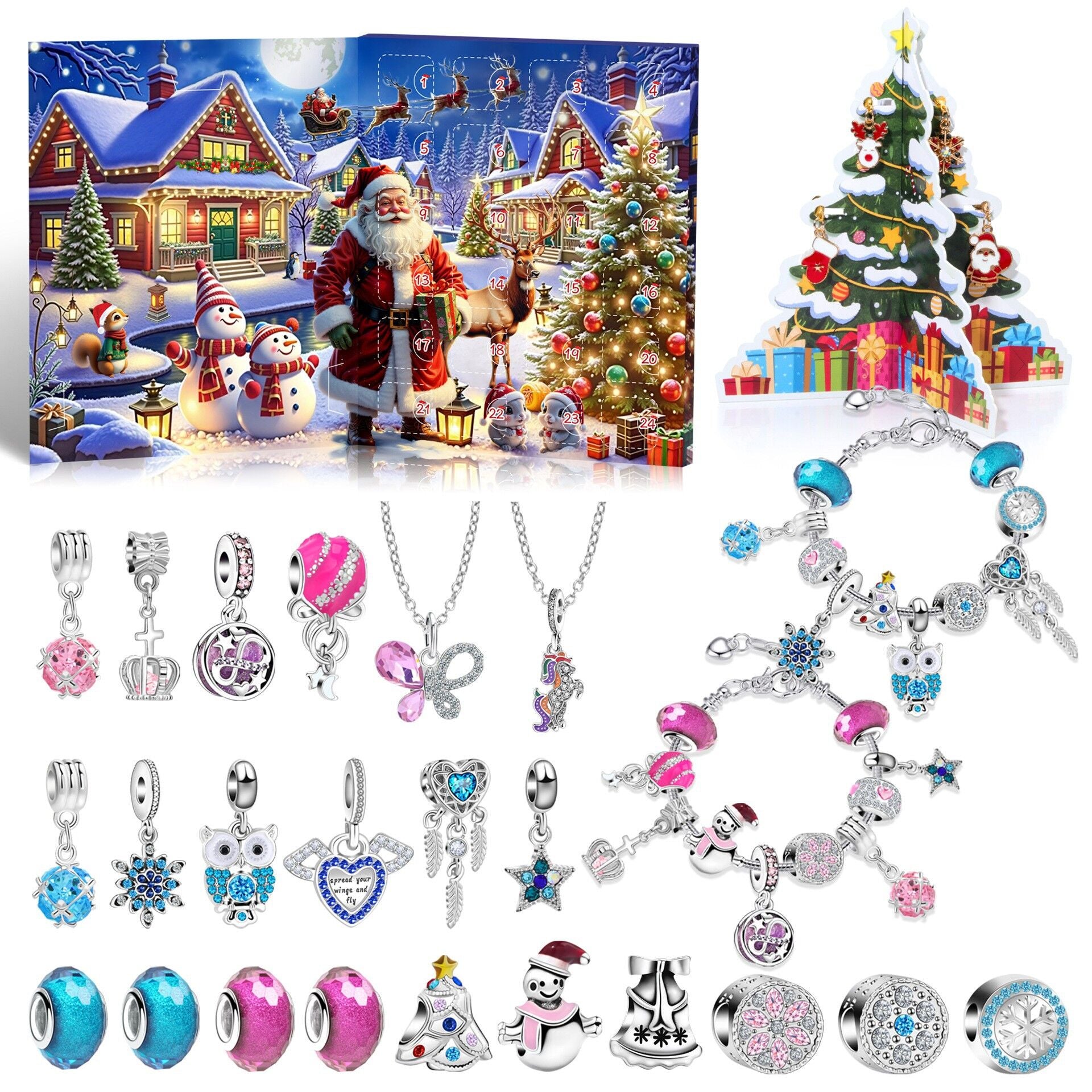 Christmas DIY Jewelry & Craft Advent Calendar(YD-02,20*17*1.3cm) V1132-SDLW1-YD-02