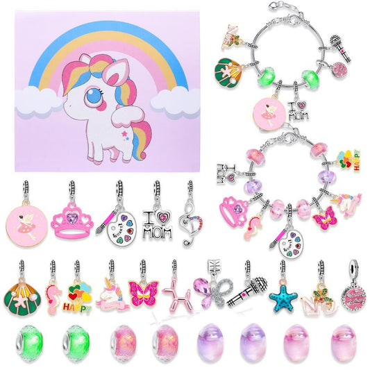 Christmas DIY Jewelry & Craft Advent Calendar(YD-05-Unicorn,20*17*1.1cm) V1132-SDLW1-YD-05-UNICORN