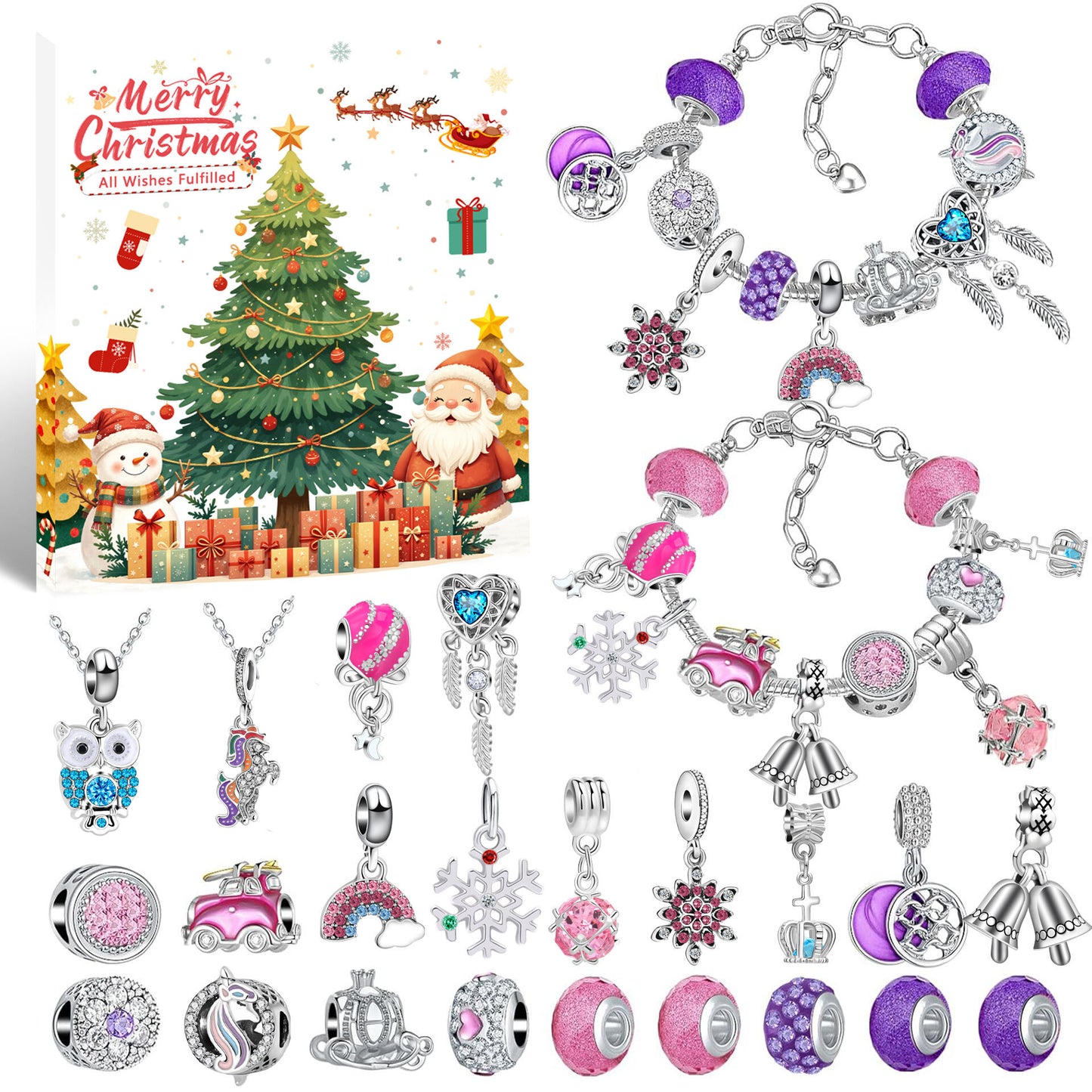 Christmas DIY Jewelry & Craft Advent Calendar(YD-06,20*17*1.3cm) V1132-SDLW1-YD-06