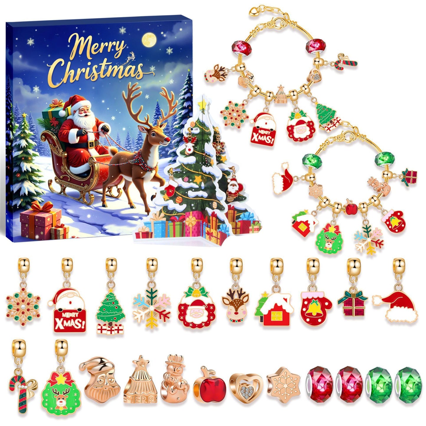 Christmas DIY Jewelry & Craft Advent Calendar( YD-08,20*17*1.3cm) V1132-SDLW1-YD-08