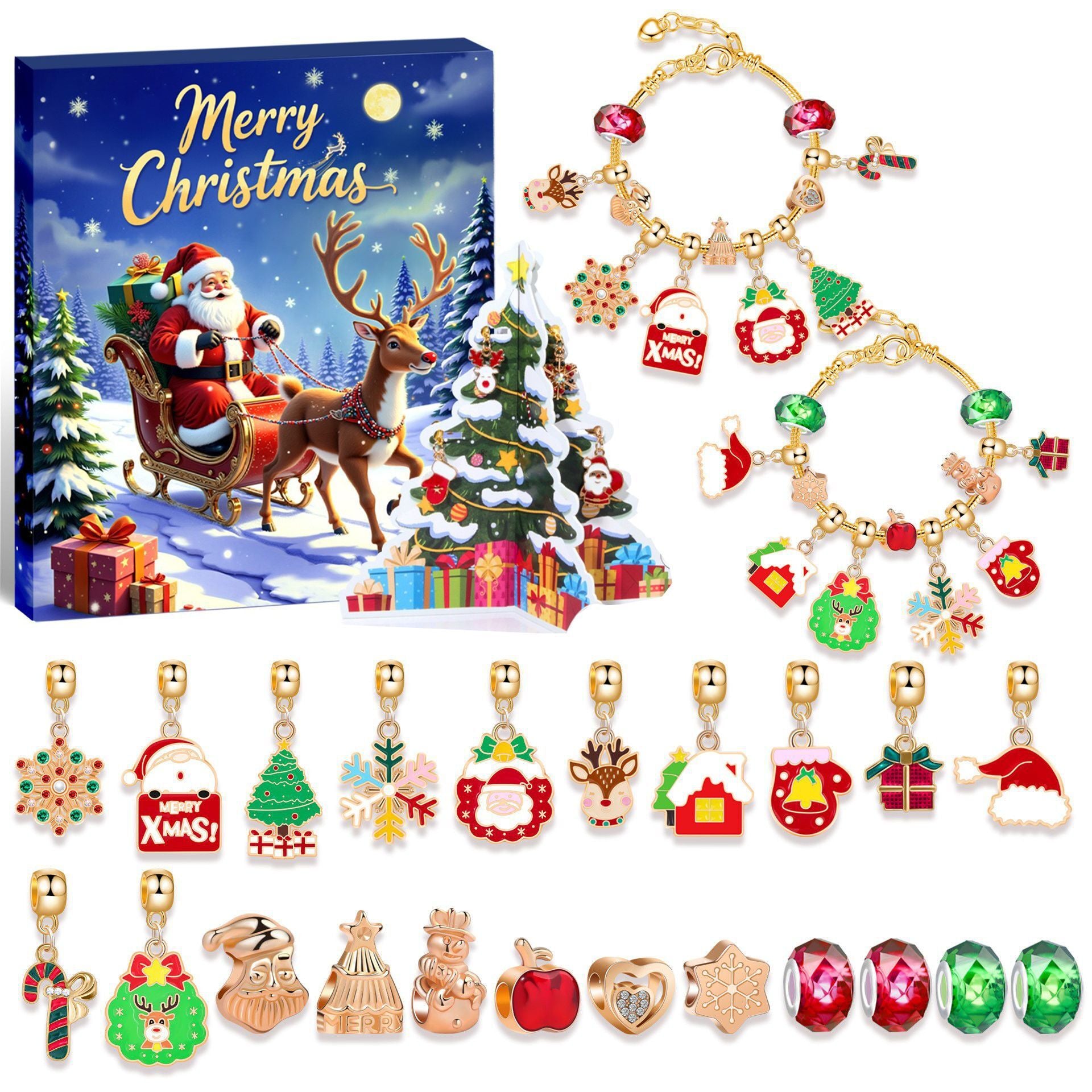 Christmas DIY Jewelry & Craft Advent Calendar( YD-08,20*17*1.3cm) V1132-SDLW1-YD-08