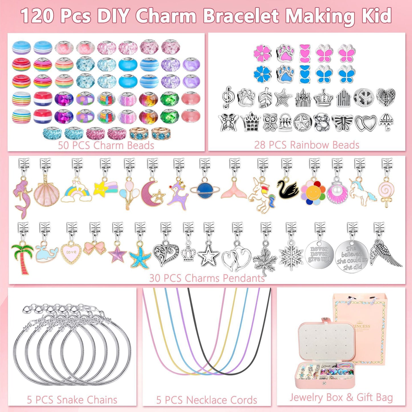 Christmas DIY Jewelry & Craft Advent Calendar(YD-120pcs,16*11*5) V1132-SDLW1-YD-120PCS