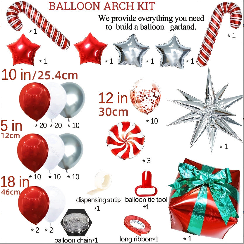 Christmas Balloon Arch Kit - Latex & Foil Balloons V1132-SDLW5-CY029